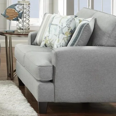 Contemporary Loveseat with Small Track Arms